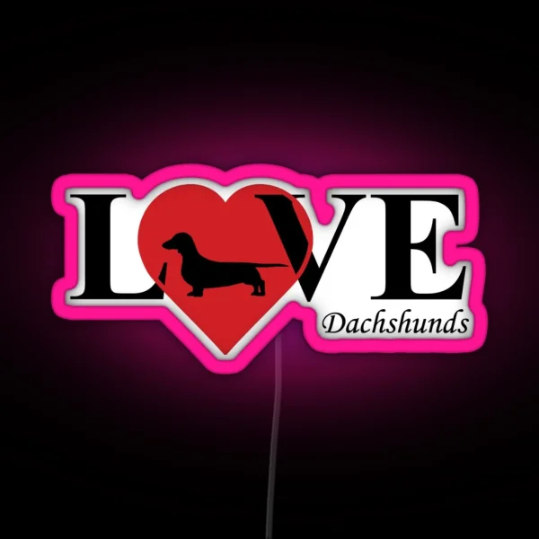 Dachshund LOVE RGB Neon Sign