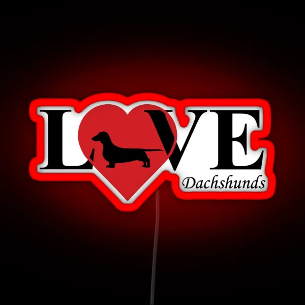 Dachshund LOVE RGB Neon Sign