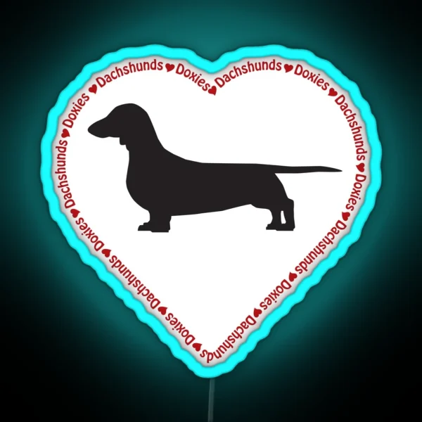 Dachshund Word Heart II RGB Neon Sign