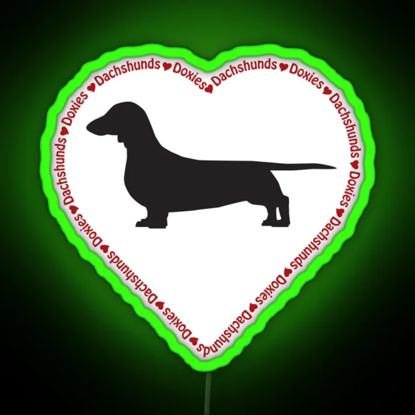 Dachshund Word Heart II RGB Neon Sign