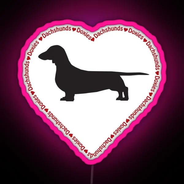 Dachshund Word Heart II RGB Neon Sign