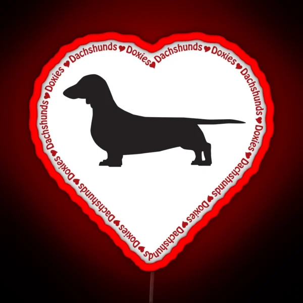 Dachshund Word Heart II RGB Neon Sign