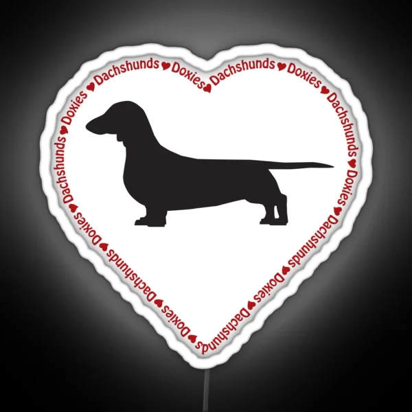 Dachshund Word Heart II RGB Neon Sign