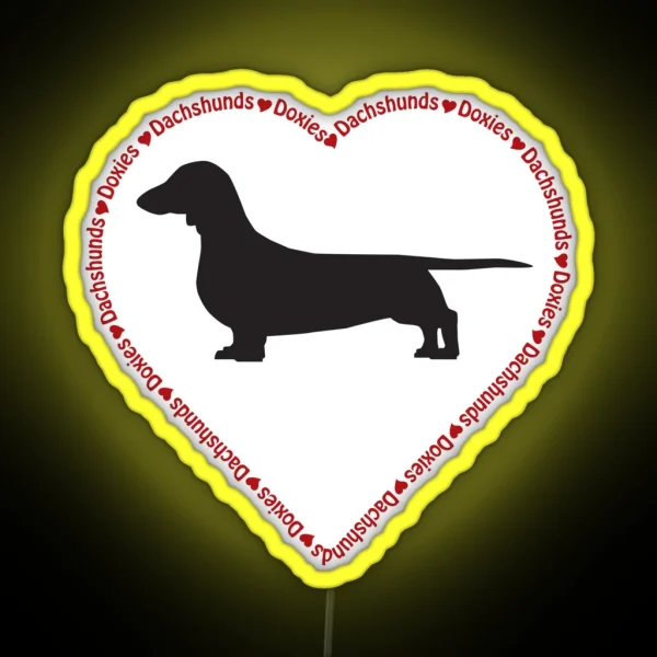 Dachshund Word Heart II RGB Neon Sign