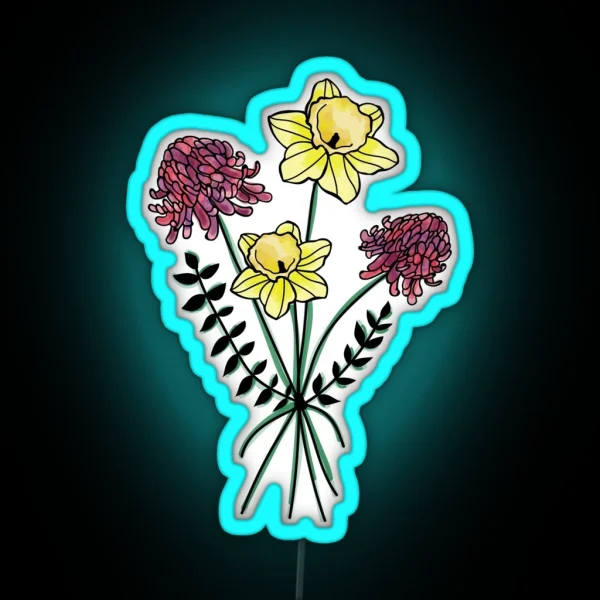 Daffodilandchrysanthemum RGB Neon Sign