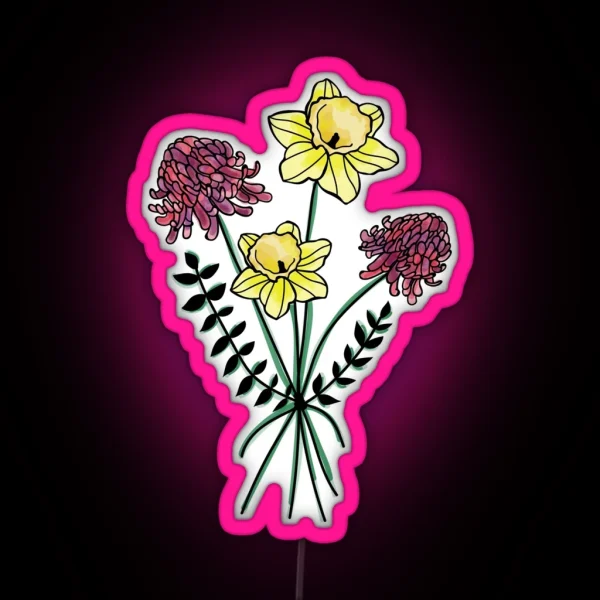 Daffodilandchrysanthemum RGB Neon Sign