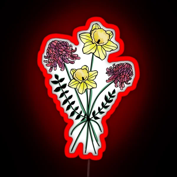 Daffodilandchrysanthemum RGB Neon Sign