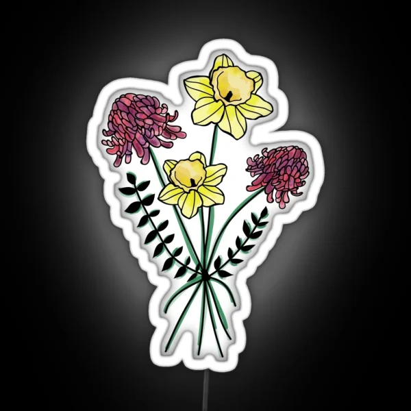 Daffodilandchrysanthemum RGB Neon Sign