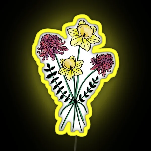 Daffodilandchrysanthemum RGB Neon Sign