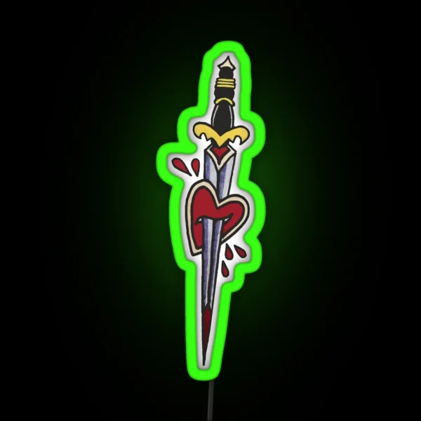 Dagger To The Heart RGB Neon Sign
