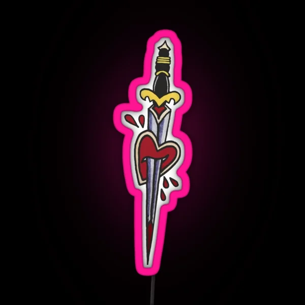 Dagger To The Heart RGB Neon Sign