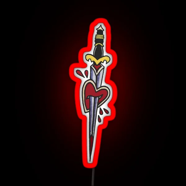 Dagger To The Heart RGB Neon Sign
