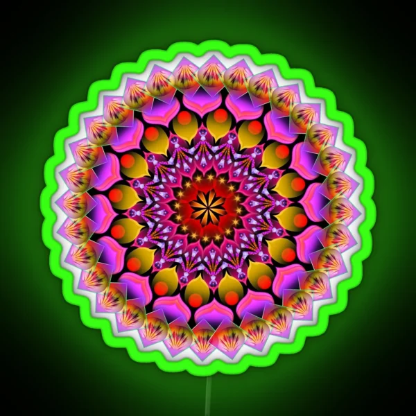 Daily Focus Mandala 3 14 16 RGB Neon Sign