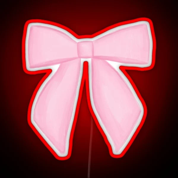 Dainty Aesthetic Pink Bow RGB Neon Sign