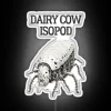 Unique Neon Sign Featuring a Glowing Isopod Bug near Cow.