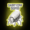 Vibrant LED Bug Art Display Featuring Dairy Cow Isopod Insect Neon