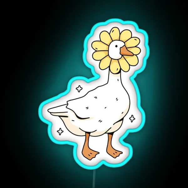 Daisy Goose Illustration RGB Neon Sign