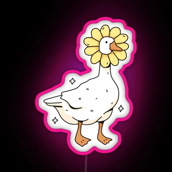 Daisy Goose Illustration RGB Neon Sign
