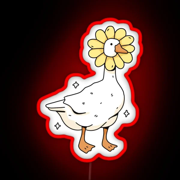 Daisy Goose Illustration RGB Neon Sign