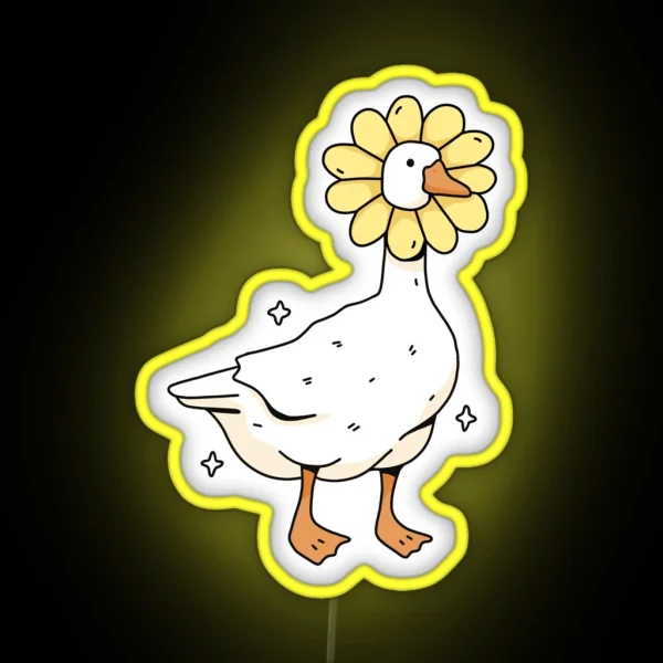 Daisy Goose Illustration RGB Neon Sign
