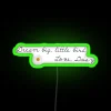 Add whimsical bohemian style with vibrant daisy neon signs.