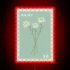 Vintage inspired daisy flower pattern with colorful neon lights glow.
