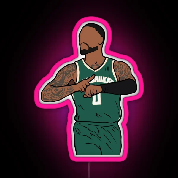 Damian Lillard Milwaukee Celebration RGB Neon Sign
