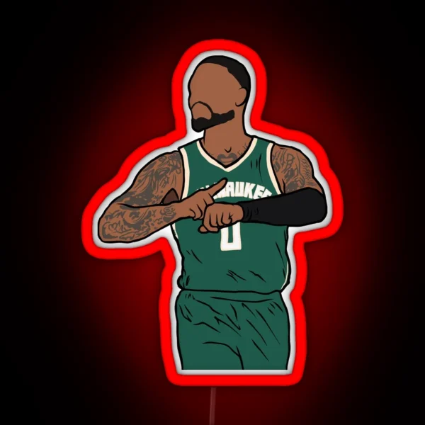 Damian Lillard Milwaukee Celebration RGB Neon Sign