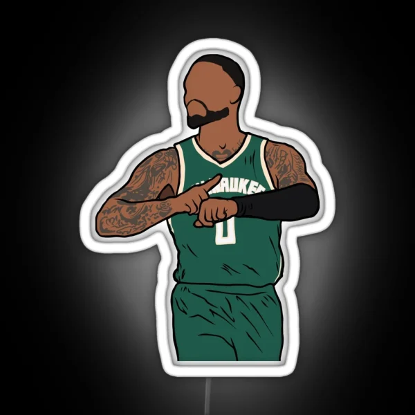 Damian Lillard Milwaukee Celebration RGB Neon Sign