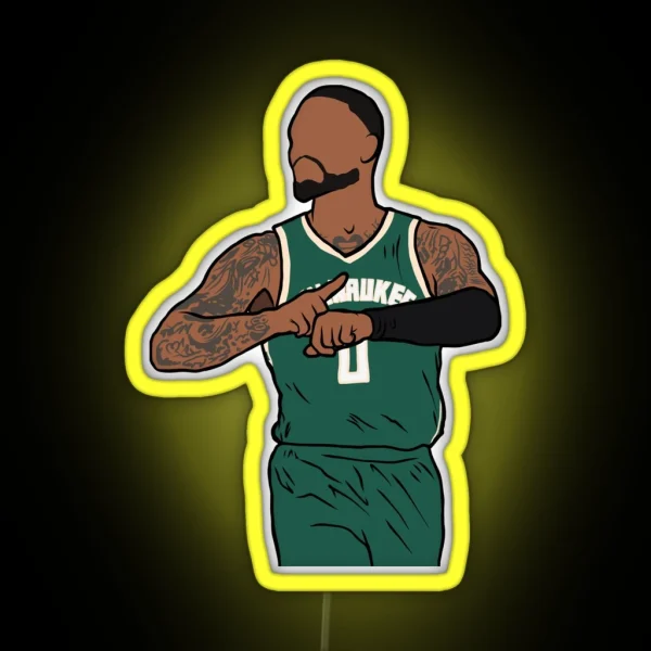 Damian Lillard Milwaukee Celebration RGB Neon Sign