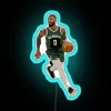 Authentic NBA player inspired neon sign in vibrant RGB colors