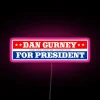 Vintage Dan Gurney Campaign Sign with Bright RGB Neon Lights