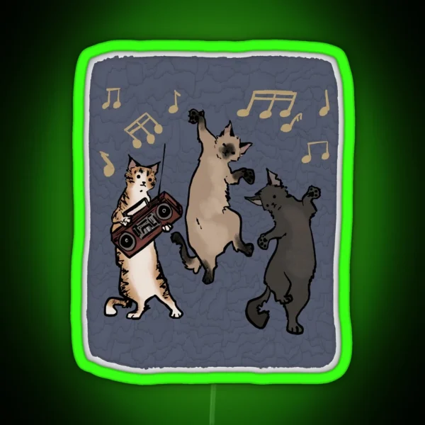 Dancing Cats RGB Neon Sign