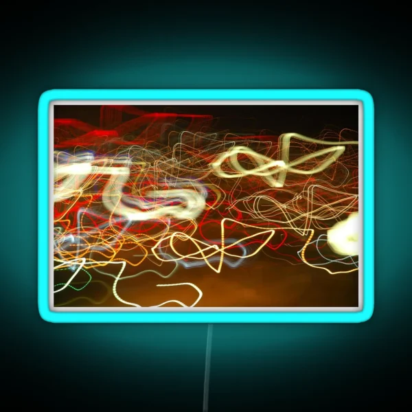 Dancing Curve At Night Light Impressionism RGB Neon Sign