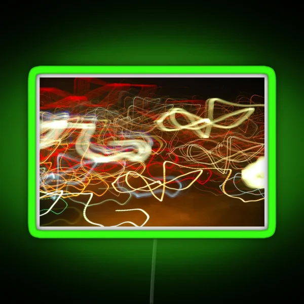 Dancing Curve At Night Light Impressionism RGB Neon Sign