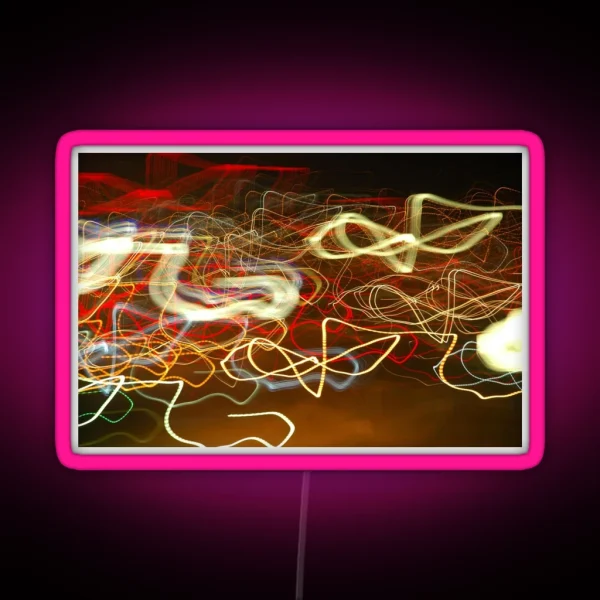 Dancing Curve At Night Light Impressionism RGB Neon Sign