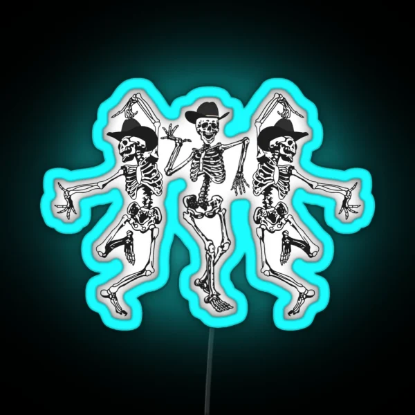 Dancing Skeleton Cowbooys RGB Neon Sign