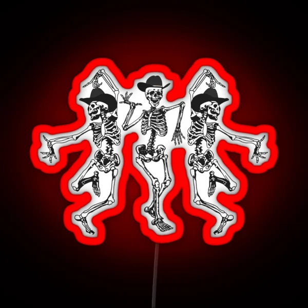 Dancing Skeleton Cowbooys RGB Neon Sign