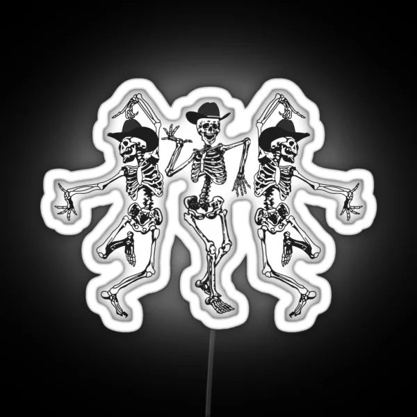Dancing Skeleton Cowbooys RGB Neon Sign