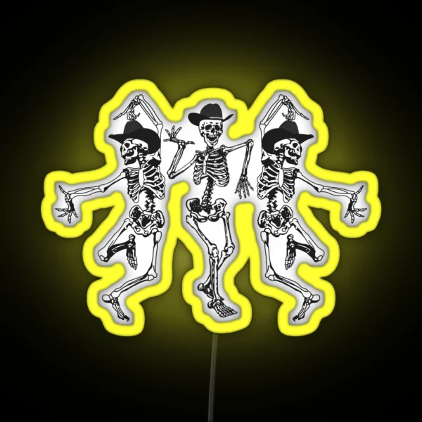Dancing Skeleton Cowbooys RGB Neon Sign