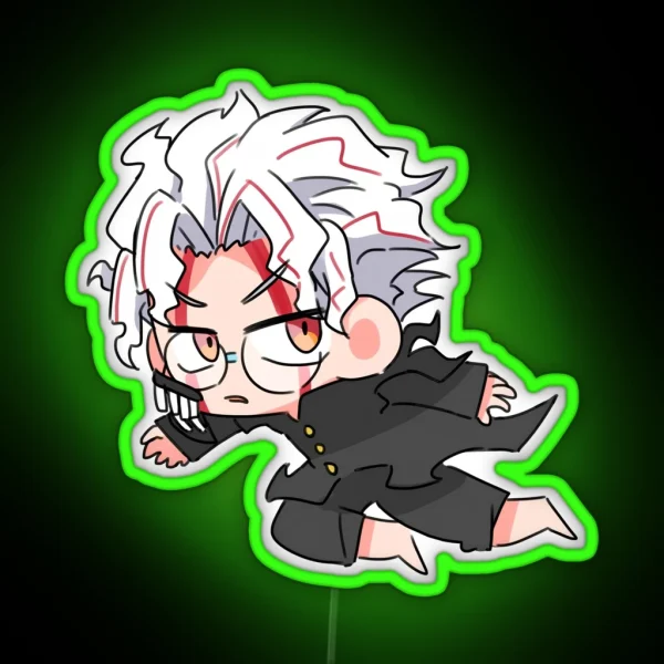 Dandadan Ken Takakura Ken Okarun Chibi RGB Neon Sign