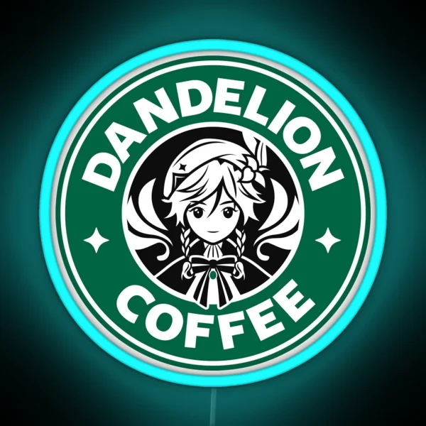 Dandelion Coffee Genshin Impact Venti RGB Neon Sign