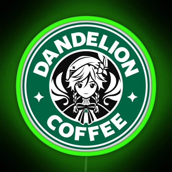 Dandelion Coffee Genshin Impact Venti RGB Neon Sign