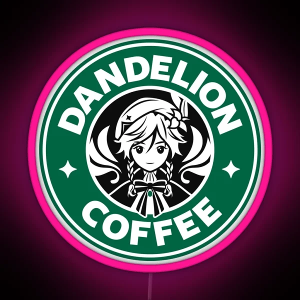 Dandelion Coffee Genshin Impact Venti RGB Neon Sign