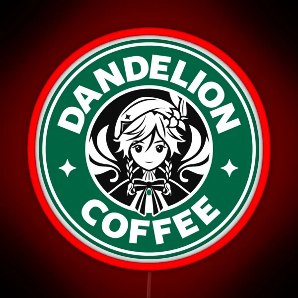 Dandelion Coffee Genshin Impact Venti RGB Neon Sign