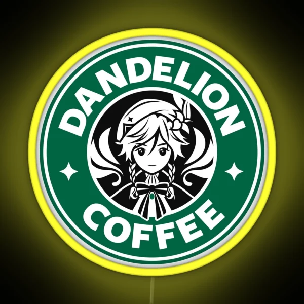 Dandelion Coffee Genshin Impact Venti RGB Neon Sign