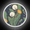 Vibrant Dandelion Seamless Pattern Backgrounds with Neon Sign Accent Decor