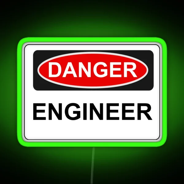 Danger Engineer Warning Sign RGB Neon Sign