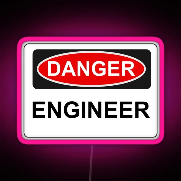 Danger Engineer Warning Sign RGB Neon Sign