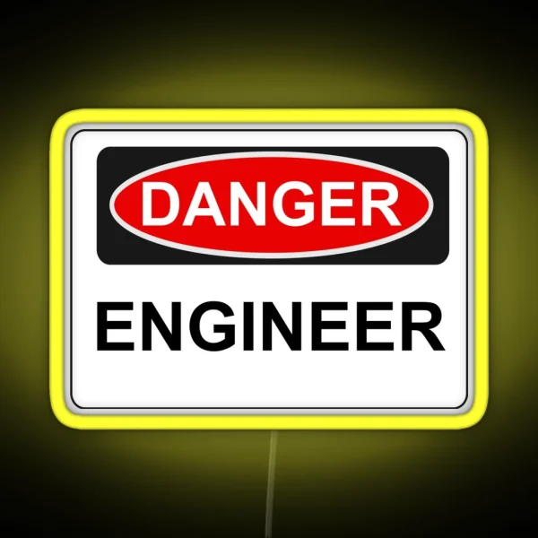 Danger Engineer Warning Sign RGB Neon Sign